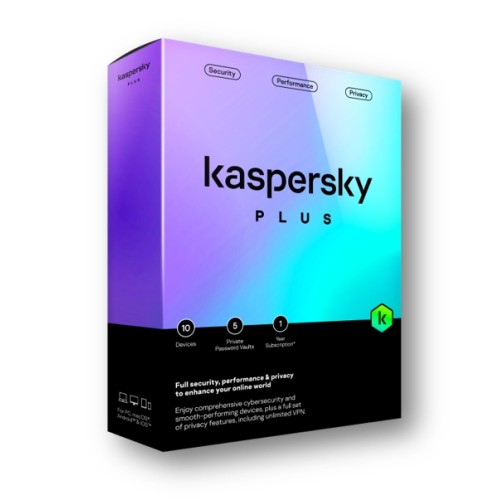 Антивирусен софтуер KASPERSKY Plus Eastern Europe Edition. 5-Device 2 year Base Download Pack Антивирусен софтуер KASPERSKY Plus Eastern Europe Edition. 5-Device 2 year Base Download Pack