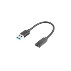 Кабели LANBERG USB-C (F) -> USB-A(M) cable 0.15 m black