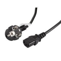 Кабели LANBERG CEE 7/7 -> IEC 320 C13 power cord 3m VDE black Кабели LANBERG CEE 7/7 -> IEC 320 C13 power cord 3m VDE black
