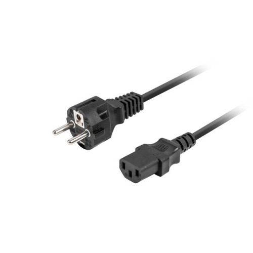Кабели LANBERG CEE 7/7 -> IEC 320 C13 power cord 1.8m VDE Straight black Кабели LANBERG CEE 7/7 -> IEC 320 C13 power cord 1.8m VDE Straight black