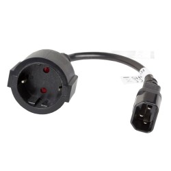 Кабели LANBERG extension power supply cable IEC 320 C14 -> Schuko (F) 20cm black Кабели LANBERG extension power supply cable IEC 320 C14 -> Schuko (F) 20cm black