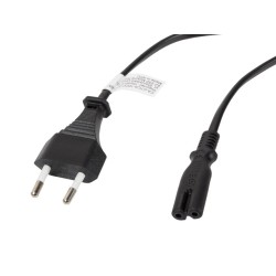 Кабели LANBERG CEE 7/16 -> IEC 320 C7 EURO (RADIO) power cord 1.8m black Кабели LANBERG CEE 7/16 -> IEC 320 C7 EURO (RADIO) power cord 1.8m black