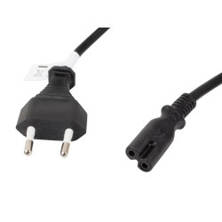 Кабели LANBERG CEE 7/16 -> IEC 320 C7 EURO (RADIO) power cord 1.8m VDE black Кабели LANBERG CEE 7/16 -> IEC 320 C7 EURO (RADIO) power cord 1.8m VDE black