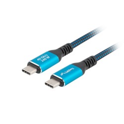 Кабели LANBERG USB-C M/M 4.0 cable 2m 240w 8k 60hz black-blue