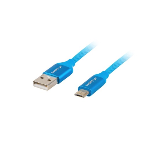 Кабели LANBERG USB MICRO-B (M)  ->  USB-A (M) 2.0 cable 1.8m blue premium QC 3.0