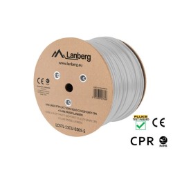 Кабели LANBERG LAN cable CAT.7 sftp 305m solid cu lszh grey cpr + fluke passed Кабели LANBERG LAN cable CAT.7 sftp 305m solid cu lszh grey cpr + fluke passed