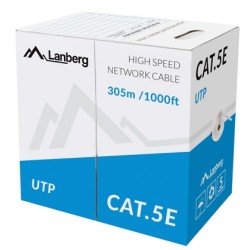 Кабели LANBERG LAN cable UTP CAT.5E 305m solid CCA grey Кабели LANBERG LAN cable UTP CAT.5E 305m solid CCA grey