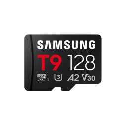 Карта памет SAMSUNG 128GB micro SD Card T9 UHS-I Read 200MB/s - Write 130MB/s Class 10 U3 V30 A2 Карта памет SAMSUNG 128GB micro SD Card T9 UHS-I Read 200MB/s - Write 130MB/s Class 10 U3 V30 A2