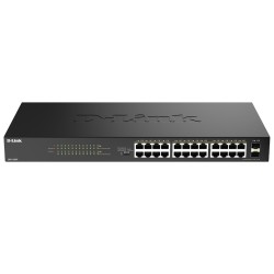 Суич D-LINK 24-Port Desktop Gigabit PoE Switch with 2 x 100/1000Mbps Combo Ports