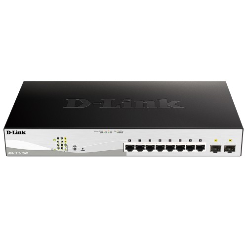 Суич D-LINK 10-Port Gigabit PoE+ Smart Switch inc. 2 SFP Ports POE budget 130W