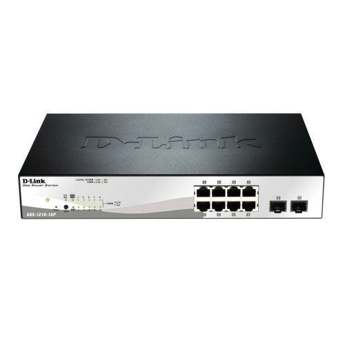 Суич D-LINK 10-port 10/100/1000 Gigabit PoE Smart Switch including 2 SFP Суич D-LINK 10-port 10/100/1000 Gigabit PoE Smart Switch including 2 SFP