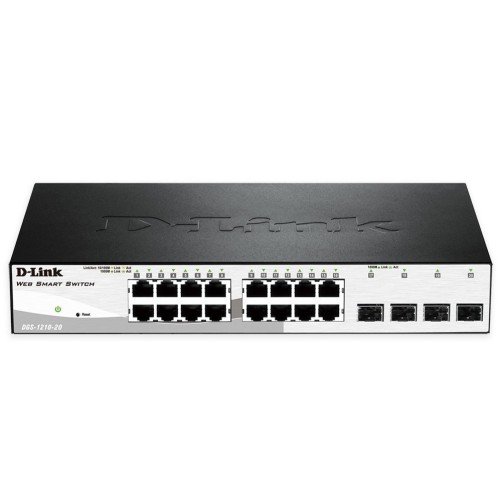 Суич D-LINK 16 10/100/1000 Base-T port with 4 x 1000Base-T /SFP ports Суич D-LINK 16 10/100/1000 Base-T port with 4 x 1000Base-T /SFP ports