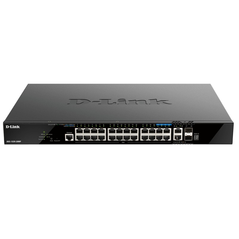 Суич D-LINK 20 ports GE PoE + 4 ports 2.5 GE PoE + 2 10GE ports + 2 SFP+ Smart Managed Switch