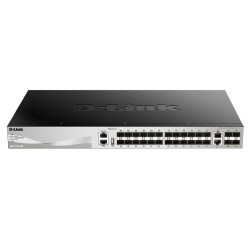 Суич D-LINK 24 SFP ports Layer 3 Stackable Managed Gigabit Switch with 2x10GBASE-T ports and 4xSFP+ ports