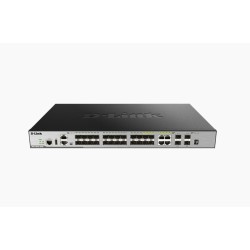 Суич D-LINK xStack 20-port SFP Layer 3 Stackable Managed Gigabit Switch including 4-port Combo 1000BaseT/SFP plus 4 10GE SFP+