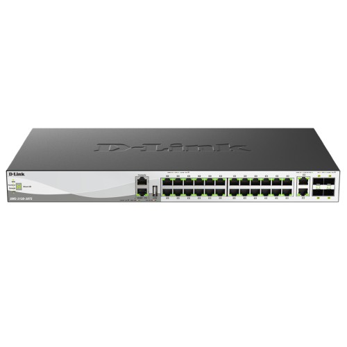 Суич D-LINK 24x100/1000/2500Base-T Layer 3 Stackable Managed Gigabit Switch with 2x10GBASE-T Ports and 4 x 25G SFP28 Ports