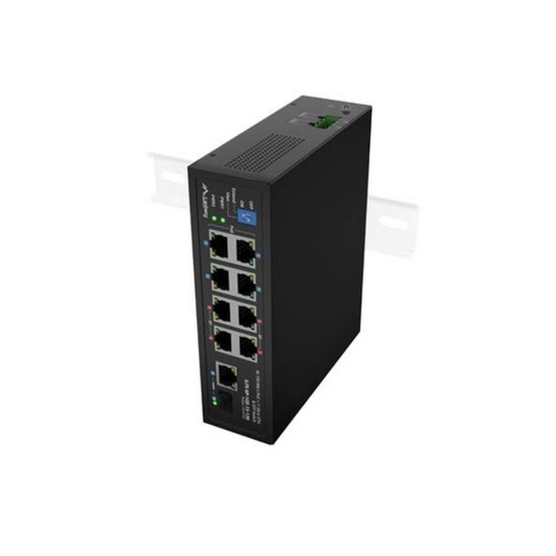 Суич LANBERG Switch ILFE-8P-1Ge-1S-120 POE 4 x BT 4 x AT SFP/ETH DIN Unmanagment Fast Ethernet