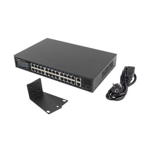 Суич LANBERG switch 24x 100mb poe+/2x combo rack 19 Суич LANBERG switch 24x 100mb poe+/2x combo rack 19