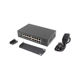 Суич LANBERG switch rsge-16 16x 1GB gigabit ethernet unmanaged rack 10 Суич LANBERG switch rsge-16 16x 1GB gigabit ethernet unmanaged rack 10