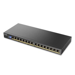 Суич ZyXEL GS1100-16EPS Slimline PoE+ 135W 16 port Gigabit - DIP selector Unmanaged Switch Суич ZyXEL GS1100-16EPS Slimline PoE+ 135W 16 port Gigabit - DIP selector Unmanaged Switch