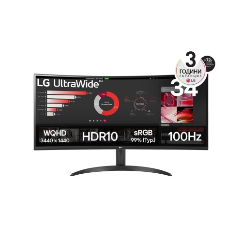Геймърски монитор LG 34WR50QK-B 34 Геймърски монитор LG 34WR50QK-B 34