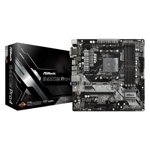 Дънна платка ASRock B450M PRO4 90-MXB8F0-A0UAYZ Дънна платка ASRock B450M PRO4 90-MXB8F0-A0UAYZ