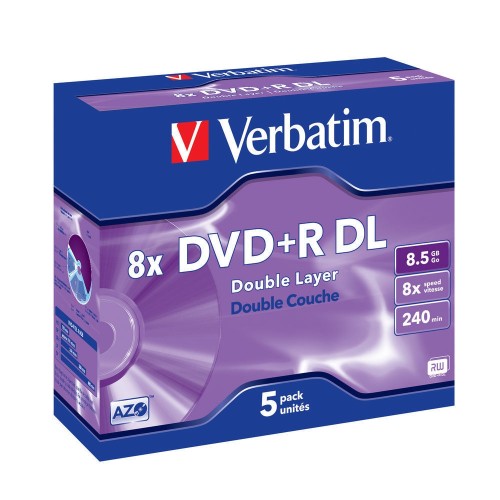 Оптичен диск VERBATIM DVD+R DOUBLE LAYER 8.5GB 8X MATT SILVER SURFACE Оптичен диск VERBATIM DVD+R DOUBLE LAYER 8.5GB 8X MATT SILVER SURFACE
