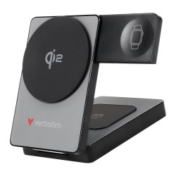 Външна батерия VERBATIM Foldable 3-in-1 Qi2 Magnetic Wireless Power Bank 5000 mAh Grey Външна батерия VERBATIM Foldable 3-in-1 Qi2 Magnetic Wireless Power Bank 5000 mAh Grey