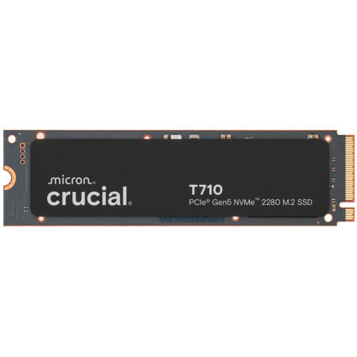 SSD CRUCIAL T710 2TB PCIe Gen5 NVMe M.2 2280 SSD up to 14500 MB/s read and 13800 MB/s write SSD CRUCIAL T710 2TB PCIe Gen5 NVMe M.2 2280 SSD up to 14500 MB/s read and 13800 MB/s write