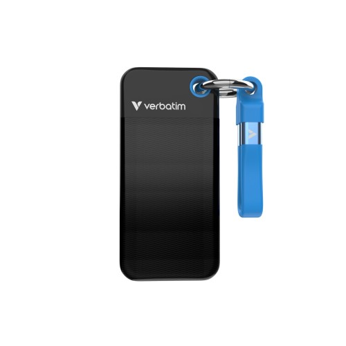 SSD VERBATIM Pocket SSD USB 3.2 Gen 2 512GB Black/Blue SSD VERBATIM Pocket SSD USB 3.2 Gen 2 512GB Black/Blue