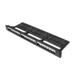 Сървърна опция LANBERG patch panel blank 24 port 1U with organizer for keystone modules black Сървърна опция LANBERG patch panel blank 24 port 1U with organizer for keystone modules black