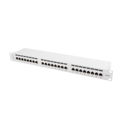 Сървърна опция LANBERG patch panel 24 port 1U CAT.6 shielded grey Сървърна опция LANBERG patch panel 24 port 1U CAT.6 shielded grey