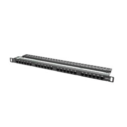 Сървърна опция LANBERG patch panel 24 port 0.5U CAT.5E black Сървърна опция LANBERG patch panel 24 port 0.5U CAT.5E black