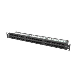 Сървърна опция LANBERG patch panel 48 port 1U CAT.5E black