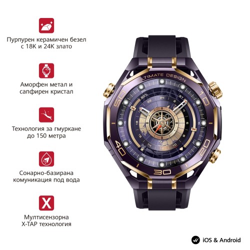Смарт часовник HUAWEI Watch Ultimate Design Royal Gold Long-B69 Смарт часовник HUAWEI Watch Ultimate Design Royal Gold Long-B69