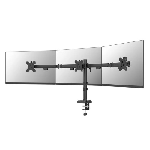 Стойка за дисплеи и проектори Neomounts Nero Triple Flat Screen Desk Mount (phone holder+Quick-fix clamp/grommet)