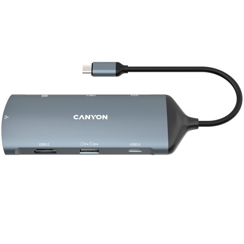USB хъб CANYON DS-15 8in1 4k USB-C Dark