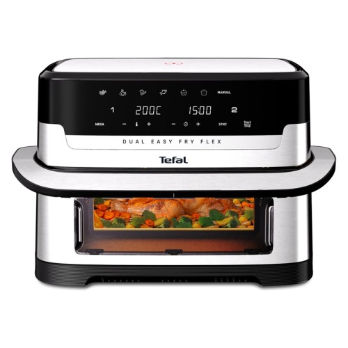 Еър фрайър TEFAL EY922DE0 Easy Fry DUAL FLEX stainless steel Еър фрайър TEFAL EY922DE0 Easy Fry DUAL FLEX stainless steel