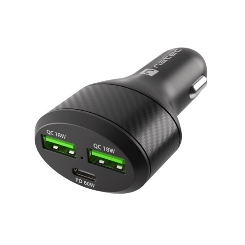 Зарядно устройство NATEC Coney 2xUSB 1xUSB-C Quick charger 84W Black